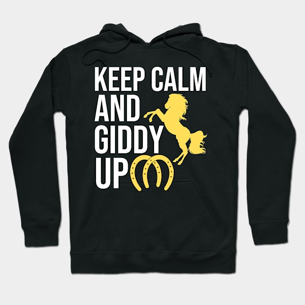 Keep Calm And Giddy Up Hoodie by The Jumping Cart